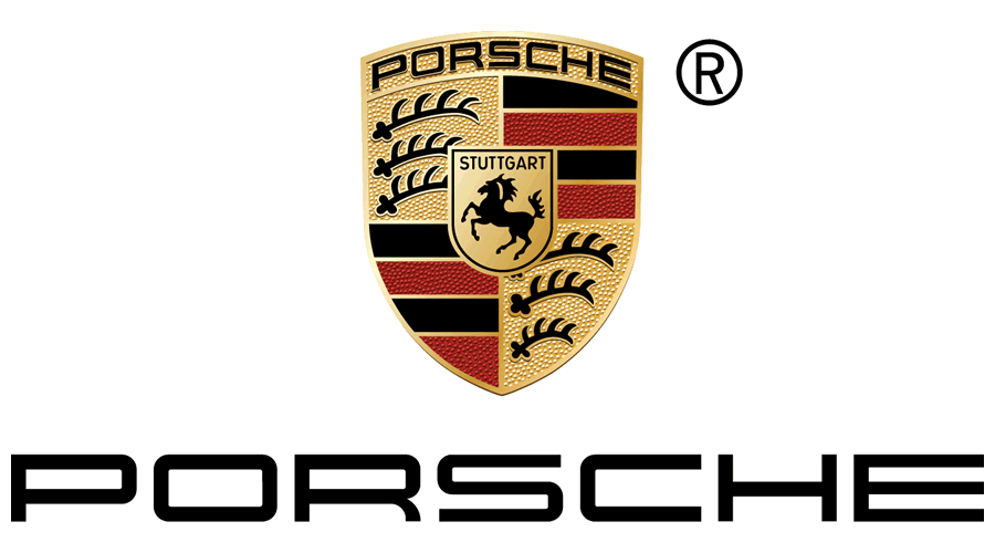 Logo von Porsche mit Wappen und Schriftzug